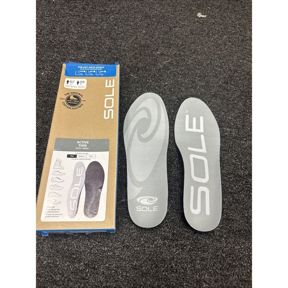 Sole Mates Shoes - SOLE Active Thin Orthotic Insoles Plantar Fasciitis Arch Support Size M 7, W 9